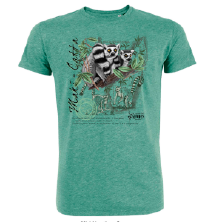T-shirt enfant bio Maki Catta Vallée des Singes Mid Heather Red 7/8 ans