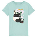 T-shirt enfant bio Panda Family Zoo de Beauval (3/4 et 5/6 ans 18cm) (7/8 ans 22cm) Caribbean Blue 3