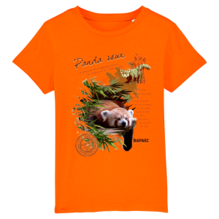Tshirt enfant bio Panda Roux Bioparc Bright Orange 34 ans