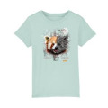 T-shirt enfant bio Panda Roux Native Tribes Bioparc + transfert Col Bioparc Caribbean Blue 5/6 ans