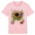T-shirt enfant bio Panda Roux Zoo de Jurques Cotton pink 3/4 ans