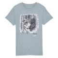 T-shirt enfant bio Panthère des Neiges Native Tribes Zoo des Sables d’Olonne Heather Ice Blue 3/4 an
