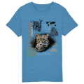 T-shirt enfant bio Panthère Zoo les Sables d’Olonne Mid Heather Blue 3/4 ans