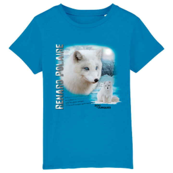 Tshirt enfant bio Renard Polaire Zoo de Jurques Azur 56 ans