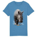 T-shirt enfant bio Rhino Natives Tribes Bioparc Mid Heather Blue 3/4 ans