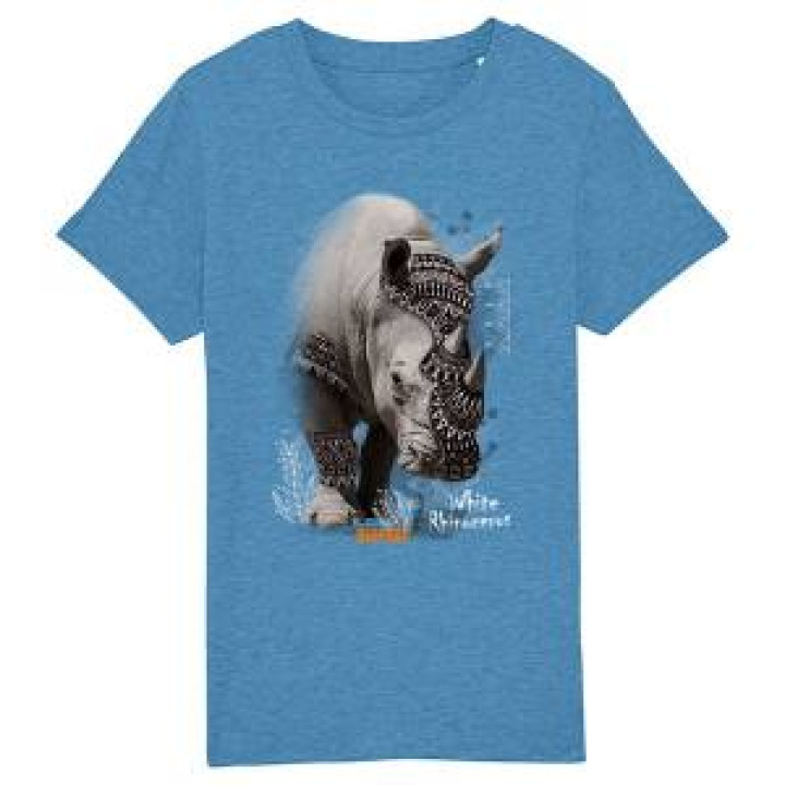 Tshirt enfant bio Rhino Natives Tribes Bioparc Mid Heather Blue 56 ans
