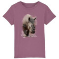 T-shirt enfant bio Rhino Natives Tribes Zoo de Thoiry + transfert Col Zoo de Thoiry Mauve 3/4 ans