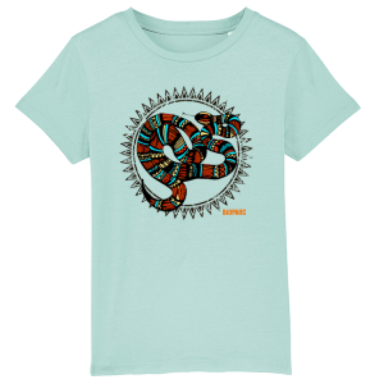 T-shirt enfant bio Serpent de Couleurs Bioparc Caribbean Blue 12/14 ans