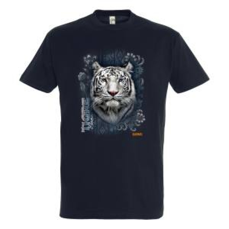 T-shirt enfant bio Tigre Blanc Intemporel Bioparc Navy 10/12 ans