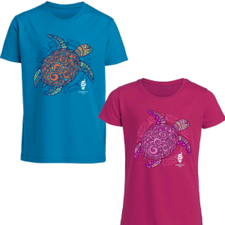 Tshirt enfant bio Tortues Couleurs Graphic Zoo Corsica Azur 34 ans