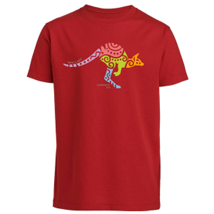 T-shirt enfant bio Wallaby de Couleurs Zoo Corsica Red 3/4 ans