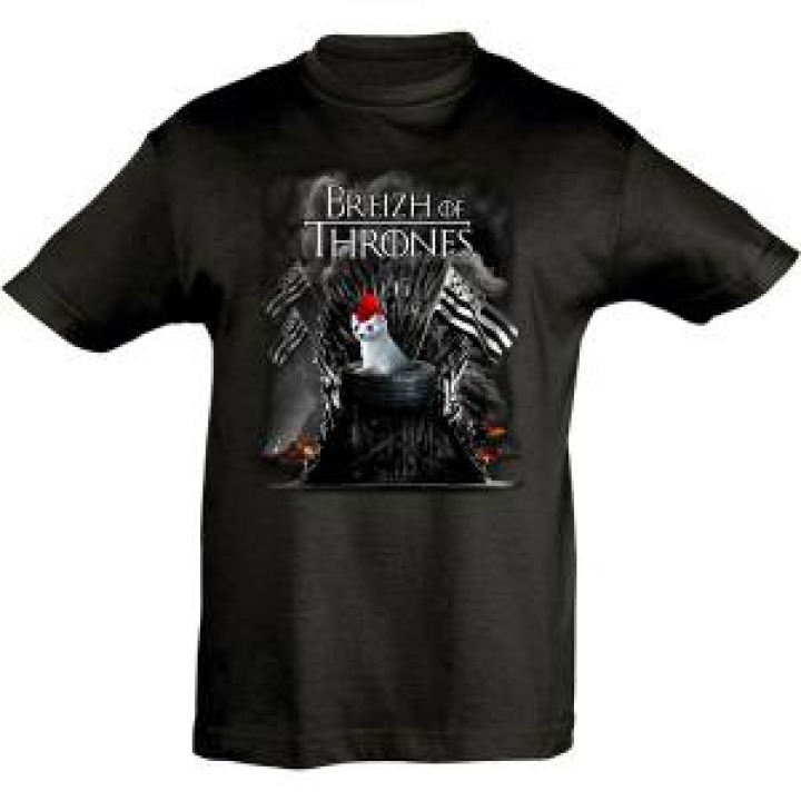 Tshirt enfant Breizh of Thrones Bb18089 Noir Profond 4 ans