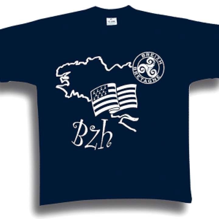 Tshirt enfant Bzh Drapeau Carte S11905 Marine 2 ans