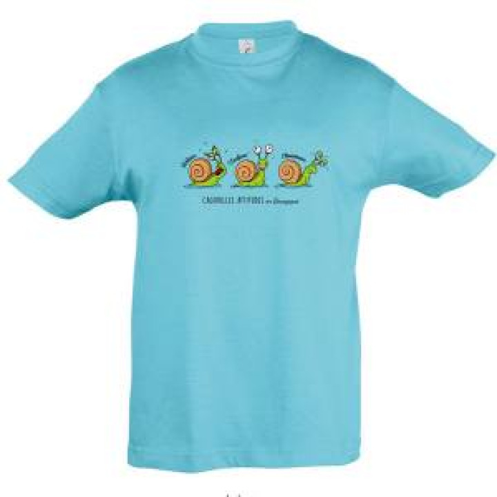 Tshirt enfant Cagouille Attitude Bourgogne Bleu Atoll 2 ans