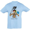 T-shirt enfant Capitaine Pirate (Bb3007) Bleu Ciel 2 ans