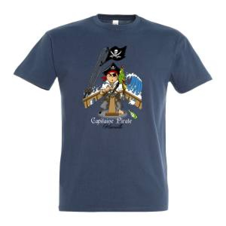 T-shirt enfant Capitaine Pirate Marseille Rouge 2 ans