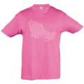 T-shirt enfant Carte Belle &Icirc;le en Mer (Impression Blanc sur T-shirt Bleu Royal et Rose Orchid&eacute;e) Rose Orchid&eacute;e 2 ans