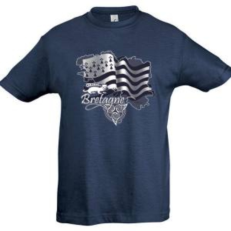 T-shirt enfant Carte/ Hermine (Bb3006) Denim 4 ans