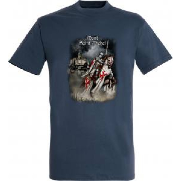 Tshirt enfant Cavalier sur Son Cheval Mont Saint Michel Denim 2 ans