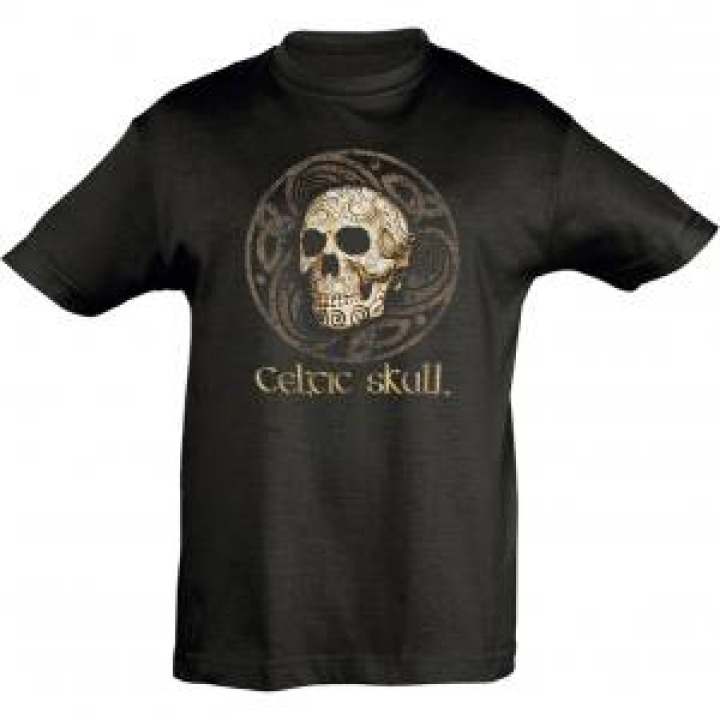 Tshirt enfant Celtic Skull de Mort Tete Noir Profond 4 ans