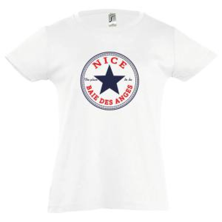 T-shirt enfant Cercle Etoile Nice Baie des Anges Blanc 2 ans