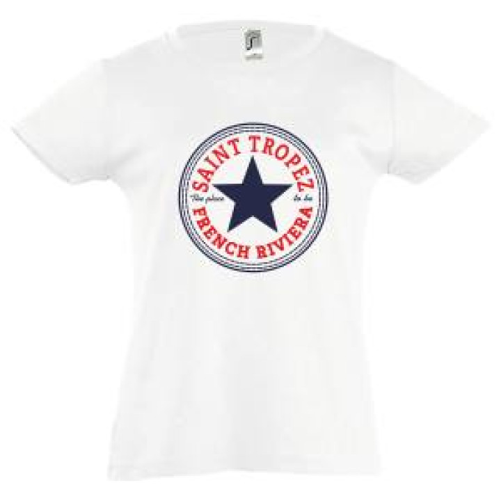 Tshirt enfant Cercle Etoile Saint Tropez French Riviera Blanc 4 ans