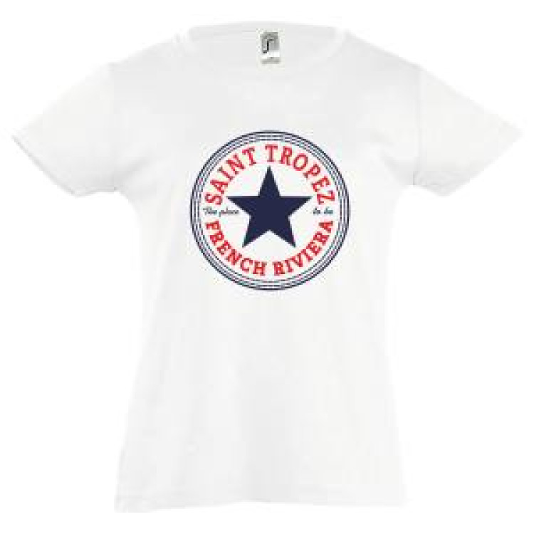 T-shirt enfant Cercle Etoile Saint Tropez French Riviera Blanc 8 ans