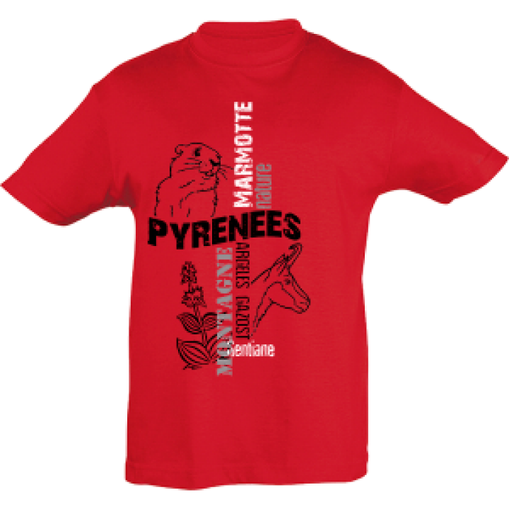 Tshirt enfant Chamois Marmotte Argelès Gazost Vert Pomme 2 ans