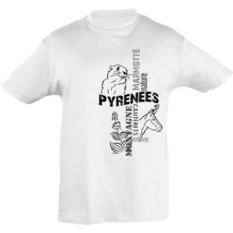 T-shirt enfant Chamois Marmotte Laruns Blanc 2 ans