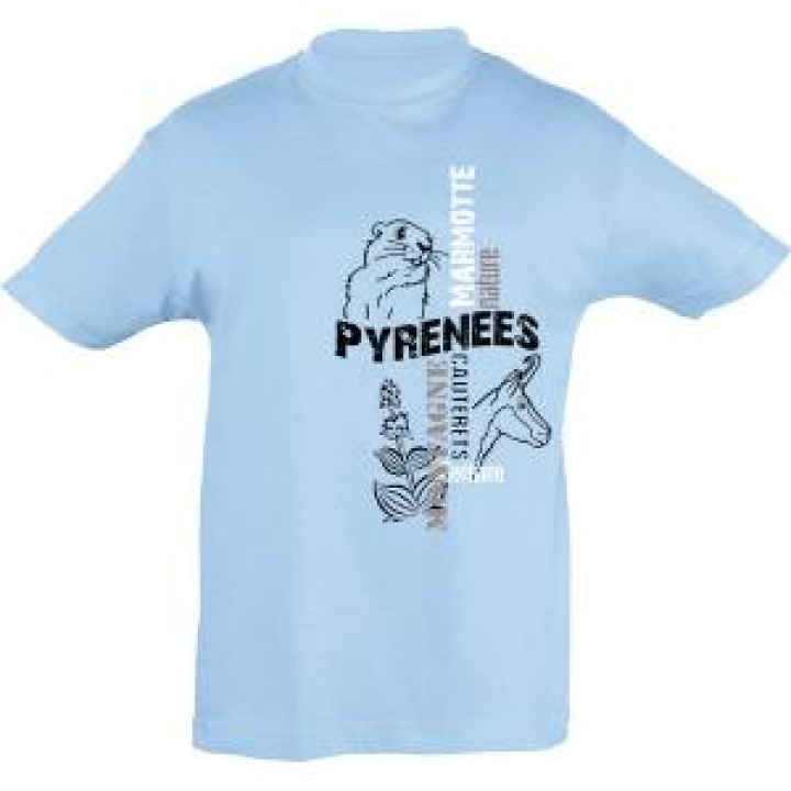 Tshirt enfant Chamois Marmotte Laruns Rose Orchidée 2 ans