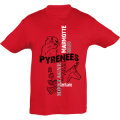 T-shirt enfant Chamois Marmotte Payolle Col d&rsquo;Aspin Rouge 2 ans