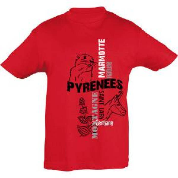 Tshirt enfant Chamois Marmotte Saint Lary Blanc 4 ans