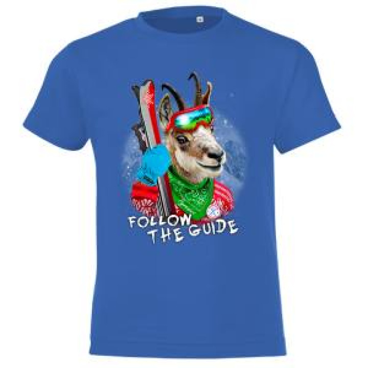 Tshirt enfant Chamois Pyrénées Bleu Royal 4 ans