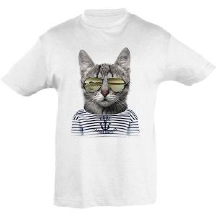 Tshirt enfant Chat Dune du Pilat Blanc 2 ans