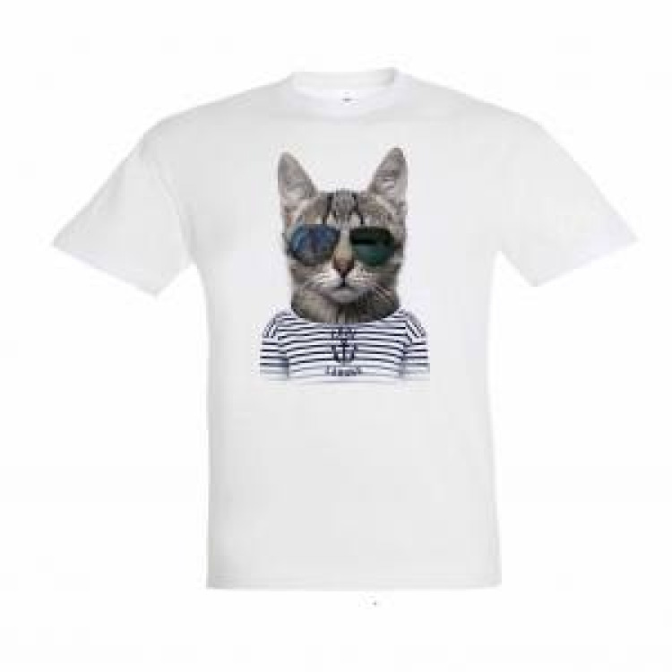 T-shirt enfant Chat Lunettes Laruns Blanc 2 ans
