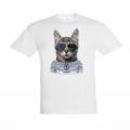 T-shirt enfant Chat Lunettes Laruns Blanc 2 ans