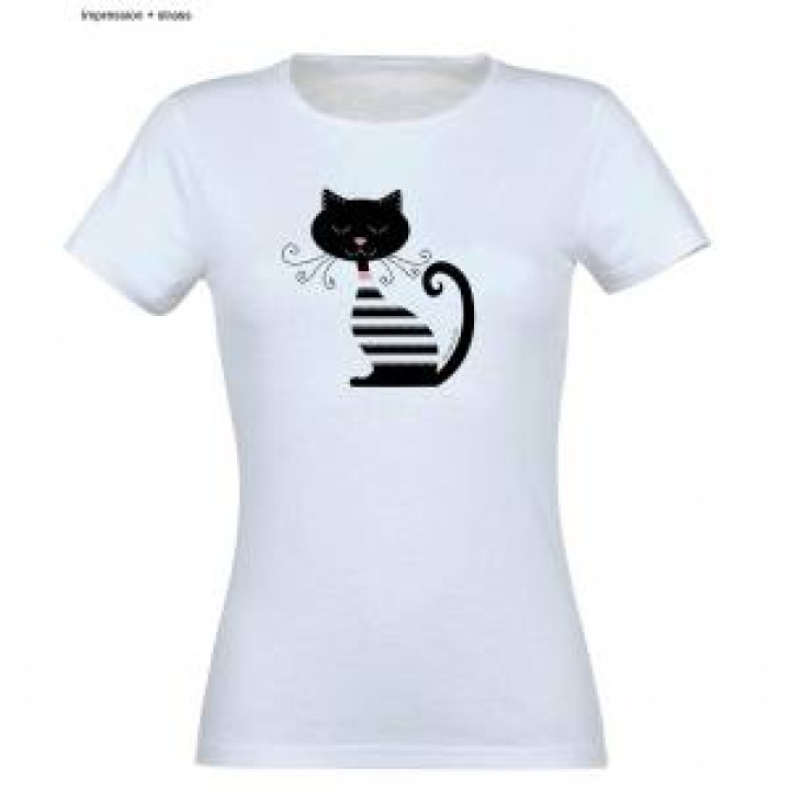 Tshirt enfant Chat Saint Palais sur Mer  Strass Blanc 6 ans