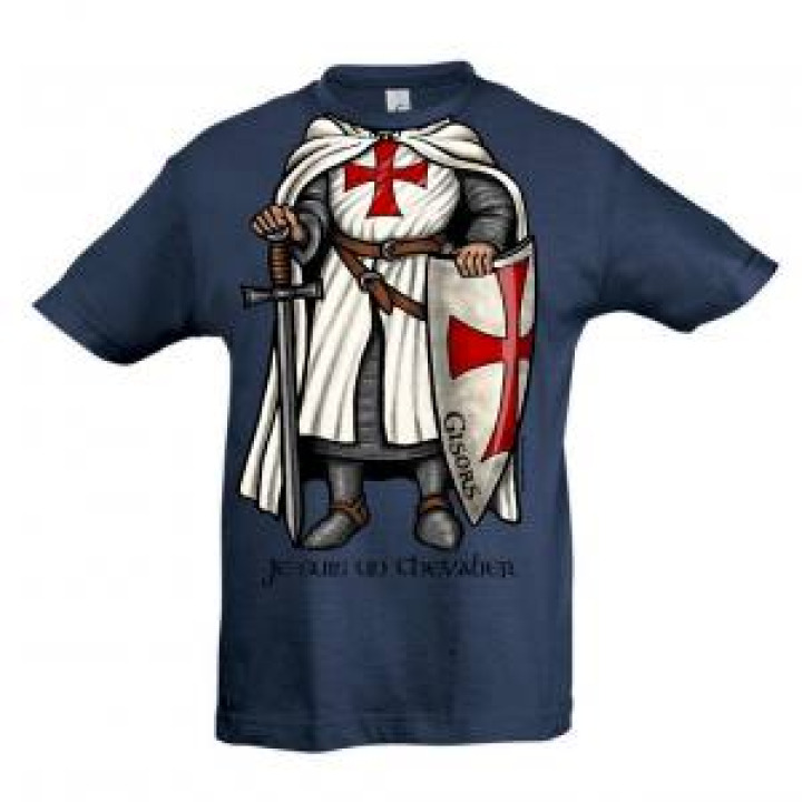 Tshirt enfant Chevalier sans Tête Gisors dans le Bouclier Blanc Chiné 4 ans