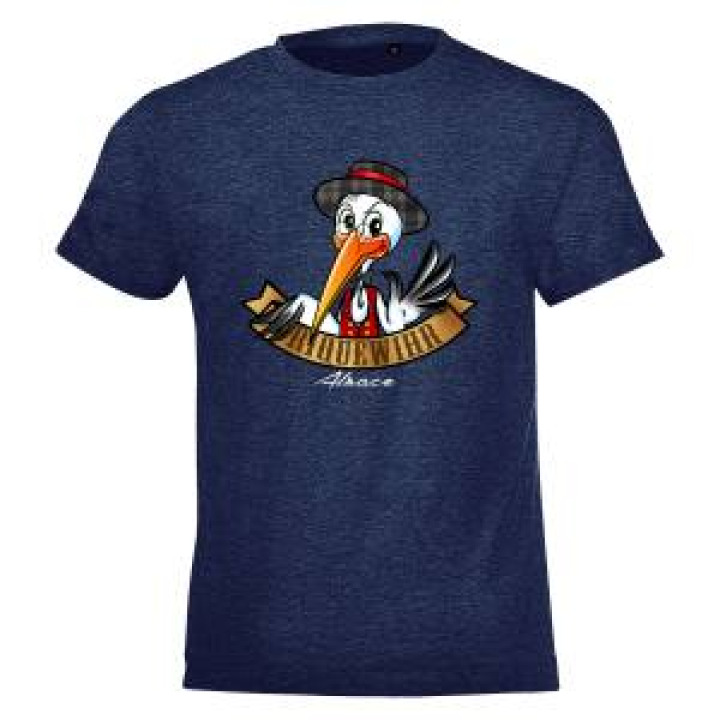 Tshirt enfant Cigogne Garçon Riquewihr Alsace Denim 4 ans