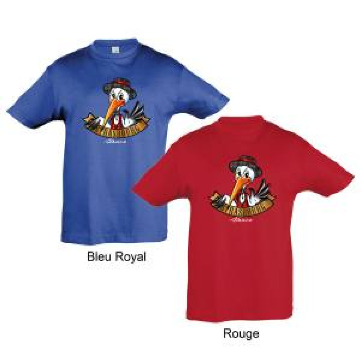 Tshirt enfant Cigogne Garçon Strasbourg Alsace France Rouge 2 ans