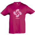 T-shirt enfant Croix Basque A&iuml;nhoa Fuschia 2 ans