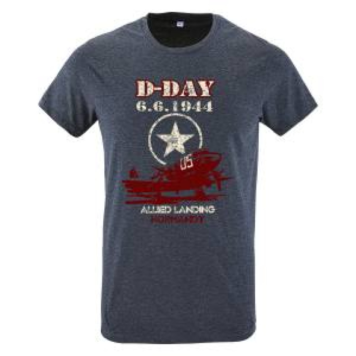 Tshirt enfant DDay 661944 Etoile Avion Normandy Denim 6 ans