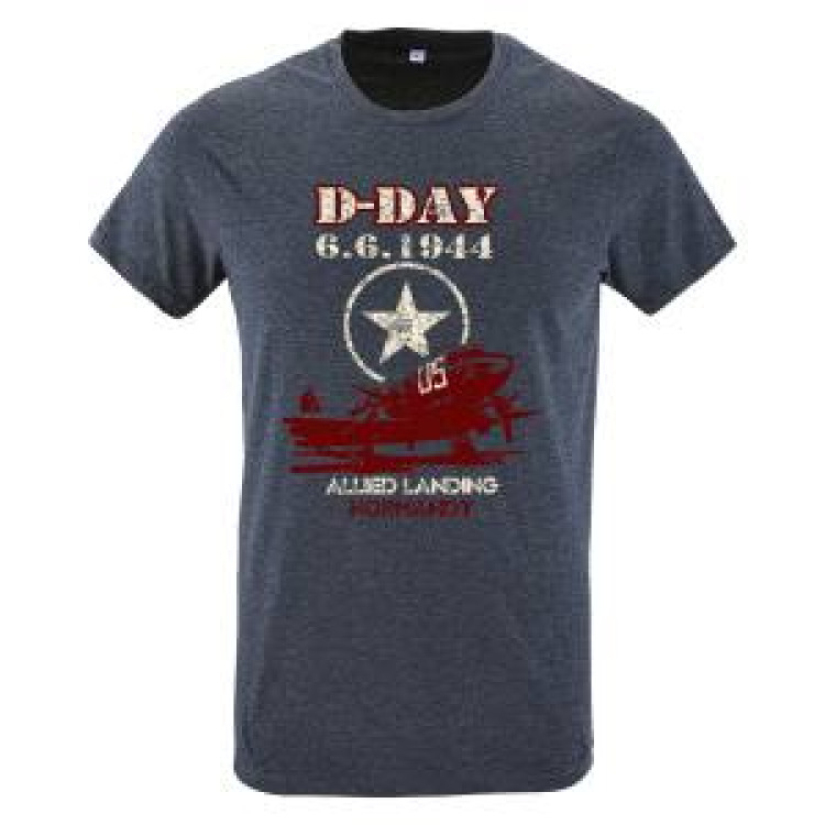 T-shirt enfant D-Day 6.6.1944 Etoile Avion Normandy Denim 6 ans