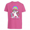 T-shirt enfant Dab Licorne Vallée D’Ossau + transfert Paillettes Rose Orchidée 2 ans