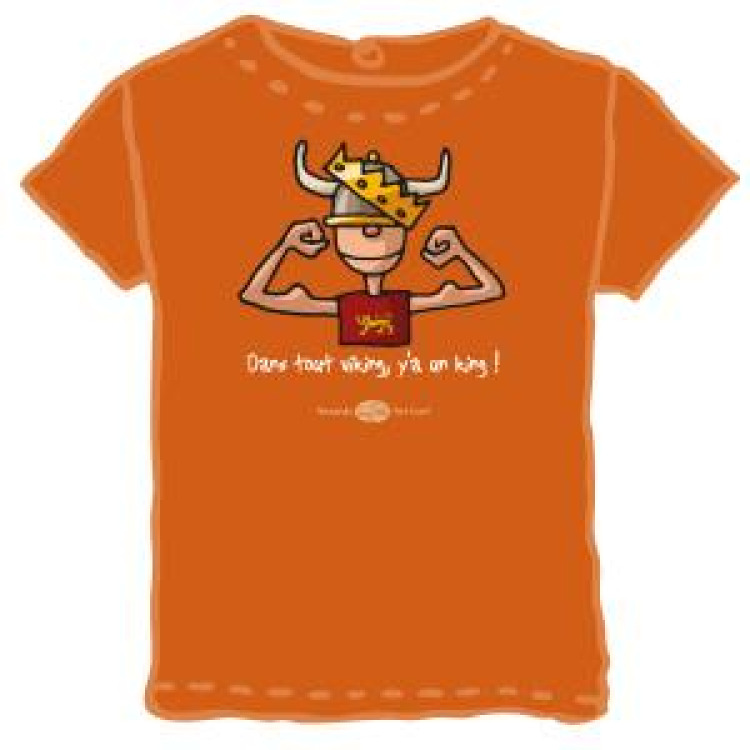 T-shirt enfant Dans Tout Viking, Y'a un King ! Orange 2 ans