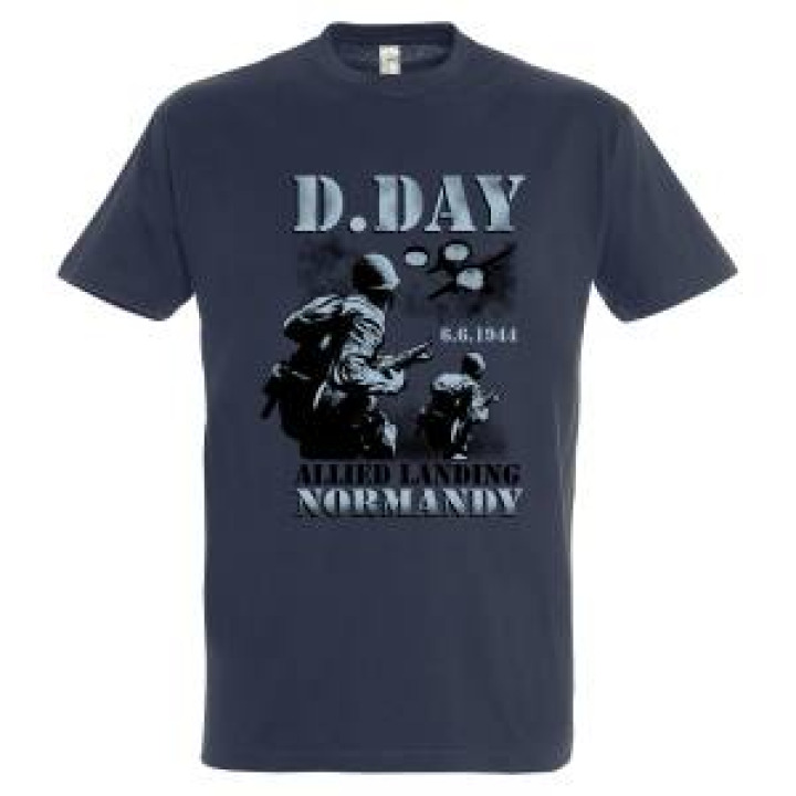 Tshirt enfant Deux Soldats Parachutistes DDay Normandy Denim 4 ans