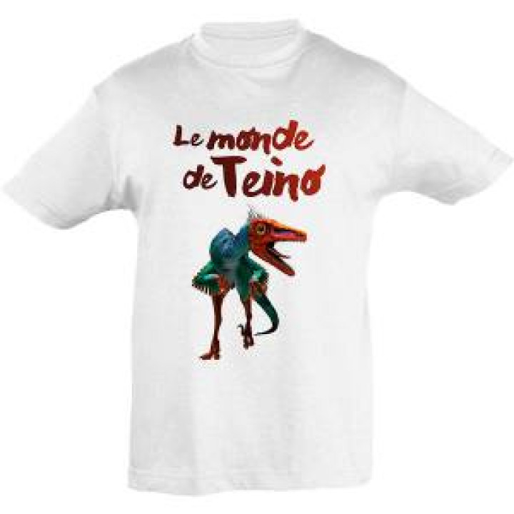 Tshirt enfant Dinosaure le Monde de Teino Blanc 4 ans
