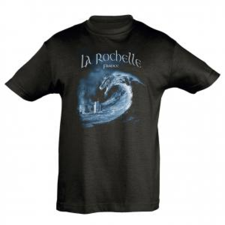 Tshirt enfant Dragon Vague la Rochelle Noir Profond 8 ans