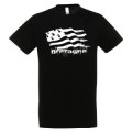 T-shirt enfant Drapeau Bretagne Qui Coule Noir Profond 2 ans