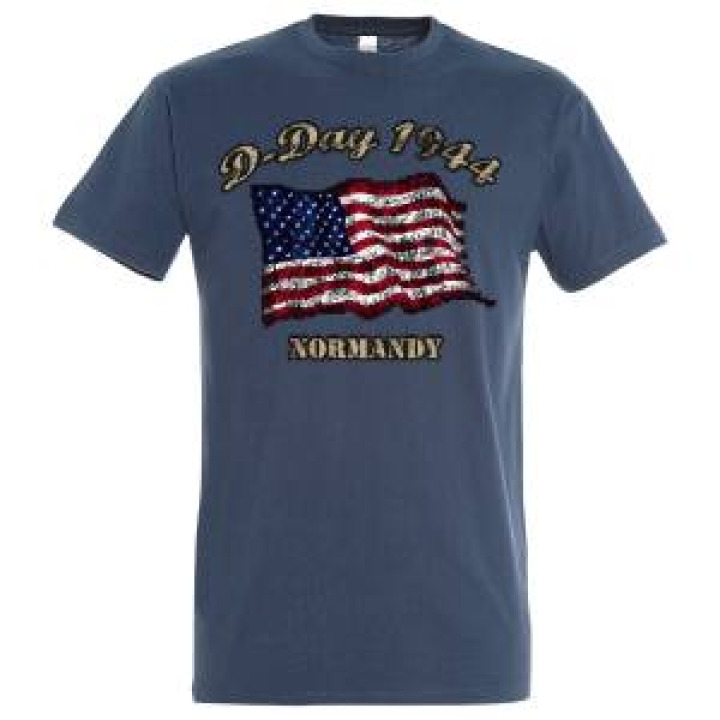 Tshirt enfant Drapeau DDay Normandy1944 Denim 6 ans